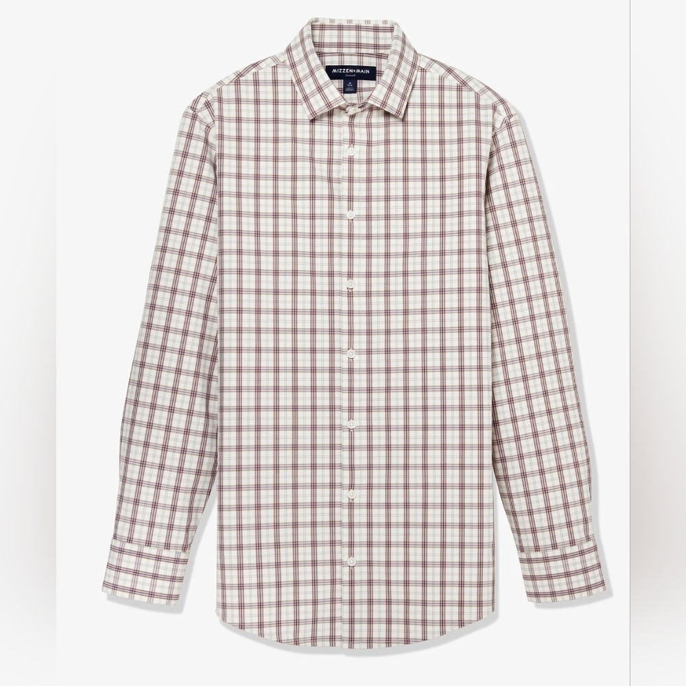 Mizzen + Main Plaid Long Sleeve Leeward Dress Shirt Mens Size XL Classic Fit